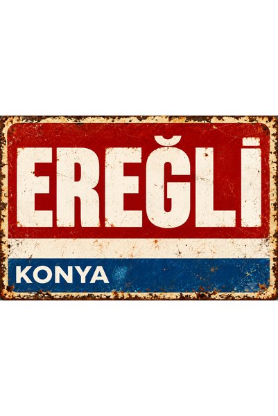 Lucena Placă de perete metalică retro-vintage din Ereğli, Konya, cu design în...