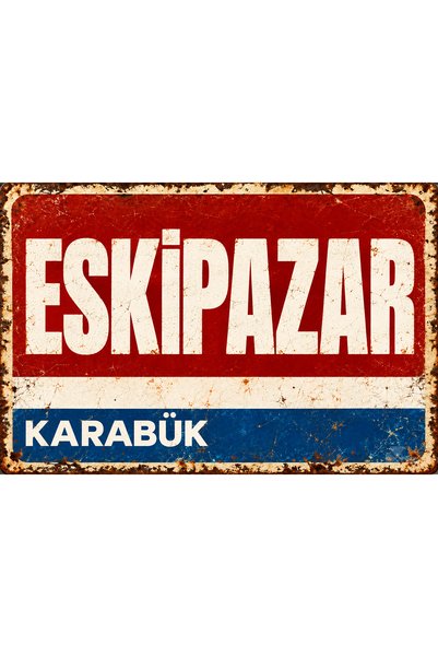 Lucena Eskipazar Karabük Placă decorativă de perete din metal în stil retro-v...