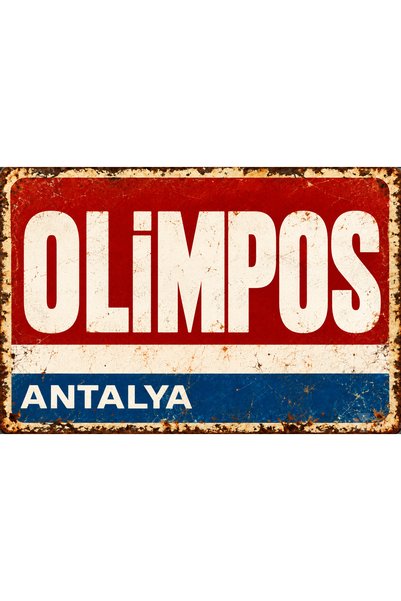 Lucena Tablou de perete metalic retro-vintage din Antalya Olimpos, cu design ...