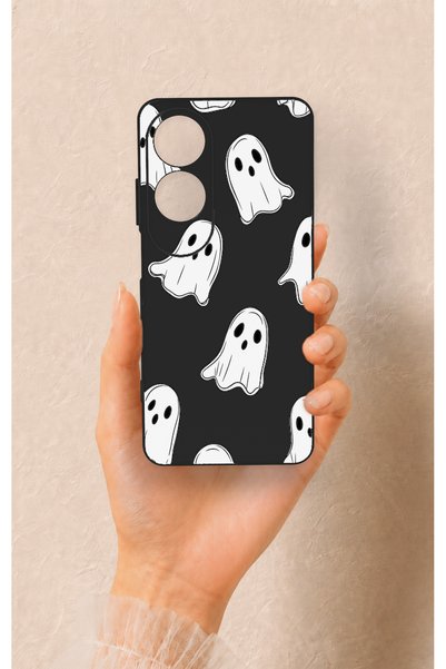Vip Case غطاء سيليكون بتصميم شبح لطيف، متوافق مع هاتف Oppo A60.
