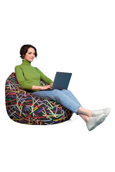 Updeco Fotoliu Puf Bean Bag tip XL, impermeabil, pentru interior/exterior, sa...
