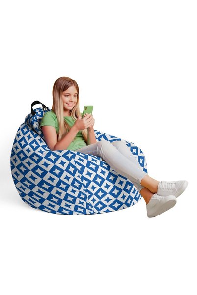 Updeco Fotoliu Puf Bean Bag tip Para L, impermeabil, de interior/exterior, sa...
