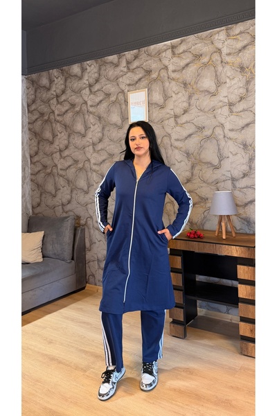 BURCU TESETTÜR Plus-Size Sweatsuit Set 1018-1