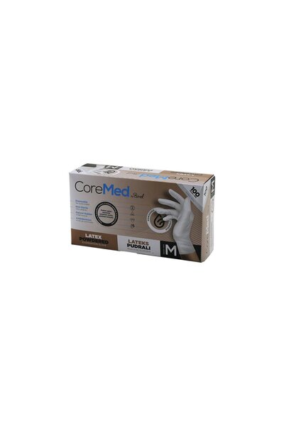 UCUZTEKNO COREMED BİMEL M-SIZE POWDERED EXAMINATION GLOVES, PACK OF 100 (5496)