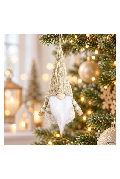 OEM Ornament gnom auriu căciulă 15 cm, pentru brad și decor de sărbători