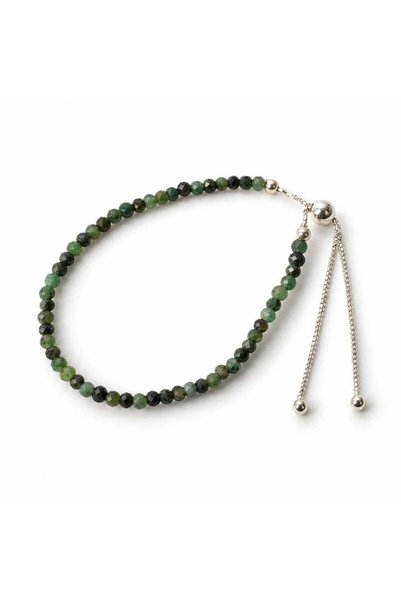craftmystic Brățară cu Smarald fațetat de 3 mm, Argint 925 - Iubire și compas...