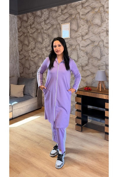 BURCU TESETTÜR Plus-Size Sweatsuit Set 1018-1