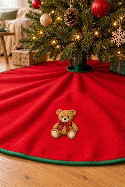 shules collection New Year's Fairy Tale – Embroidered Christmas Tree Skirt wi...