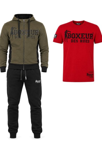 Boxeur Des Rues Men's 3-Piece Set Boxeur des Rues: Hoodie Olive/Black + Sweat...