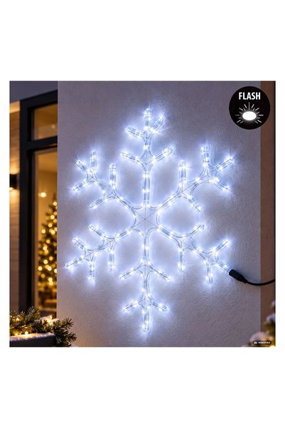 OEM Furtun luminos de Crăciun cu model fulgi de zăpadă, alb rece și efect fla...