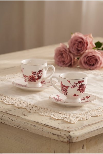AĞBABA MIEN VINTAGE WAVY 6-PIECE COFFEE CUP SET