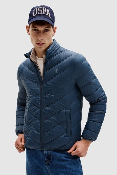U.S. Polo Assn. Men’s Oil-Stain Resistant Mock Neck Zipper Jacket with Zipper...