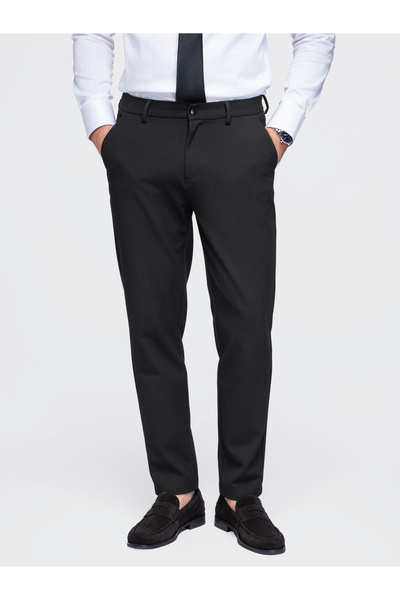 OMBRE Pantaloni chino pentru bărbați, croială dreaptă, talie medie, textură t...