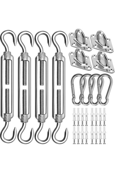 Generic 6 Inch Sun Shade Sail Attachment Kit - Heavy Duty Stainless Steel Har...