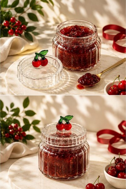 NEWNOW Luxury Glass Jam & Turkish Delight Serving Jar, Figurine-Decorated Gla...