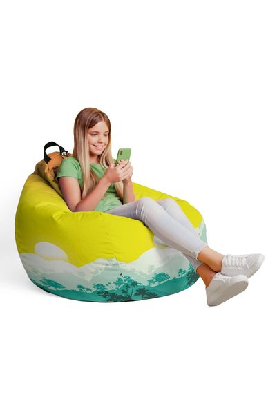 Updeco Fotoliu Puf Bean Bag tip Para L, impermeabil, de interior/exterior, sa...