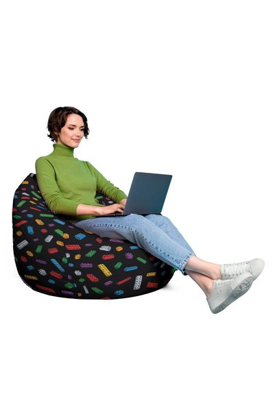Updeco Fotoliu tip puf în formă de pară XL, impermeabil, pentru interior/exte...