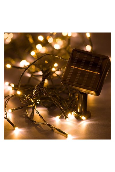 OEM Instalație solară cu 60 LED-uri alb cald, senzor de lumină și programe, 1...
