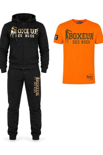Boxeur Des Rues Set: Hoodie Black/Gold + Sweatpants Black/Gold + T-Shirt Inte...