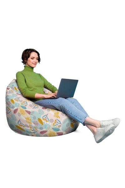 Updeco Fotoliu Puf Bean Bag tip XL, impermeabil, pentru interior/exterior, cu...