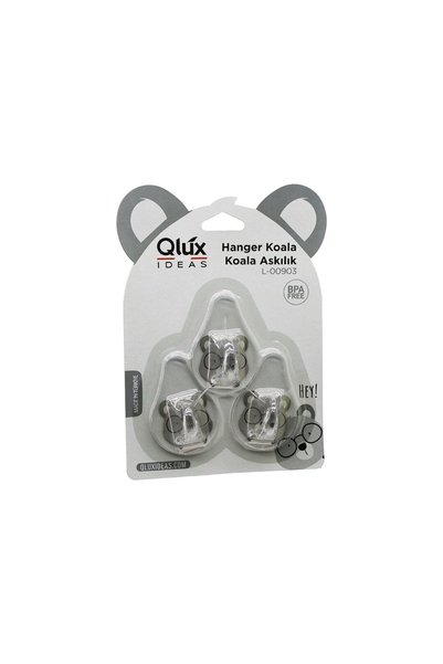 UCUZTEKNO 3Pcs Koala Hanger Transparent Hanger with Adhesive Mounting (5496)