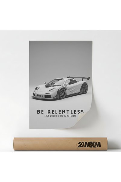 21mxm Poster Decorativ Tematică Automotive & Motivation - 'Be Relentless', Ma...