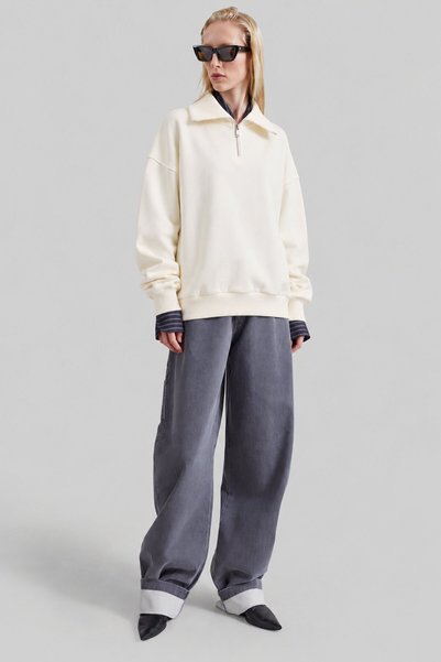 Touché Privé POCKETED MOCK NECK SWEATSHIRT