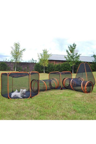 Generic 6-in-1 Outdoor Cat Enclosures, Cat Tent with Tunnel for Outdoor Pets ...