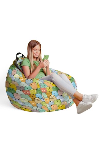 Updeco Fotoliu Puf Bean Bag tip Para L, impermeabil, indoor/outdoor, sac inte...