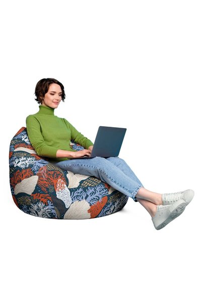 Updeco Fotoliu Puf Bean Bag tip XL, impermeabil, pentru interior/exterior, sa...