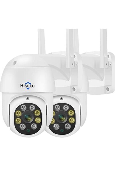 Hiseeu 2K 3MP WiFi PTZ Outdoor Security Camera, Floodlight, 2-Way Audio