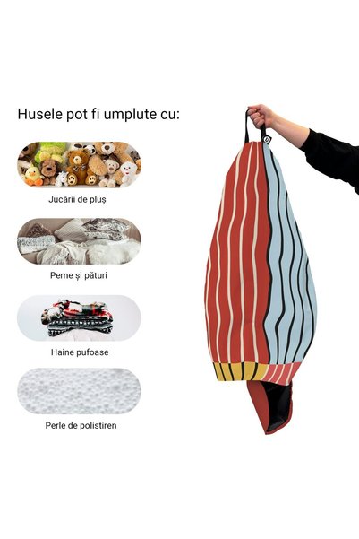 Updeco Husa exterioara Puf Bean Bag tip Para L, fara umplutura, impermeabil, ...