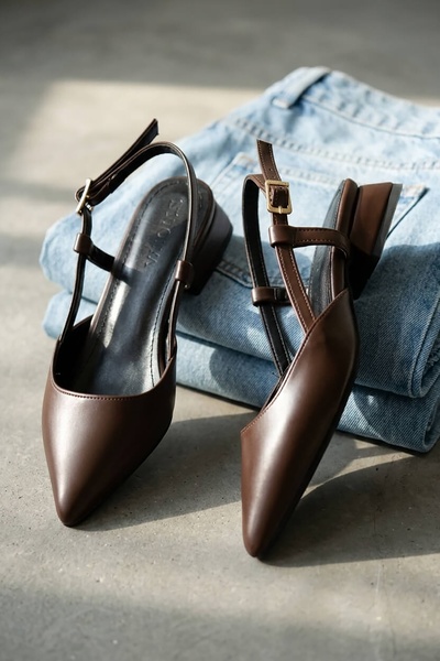 DİVOLYA Felina Brown (3 cm Heel) Pointed Toe High-Heeled Shoes