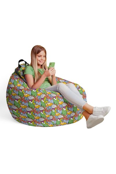 Updeco Fotoliu tip puf Pear L, impermeabil, pentru interior/exterior, cu sac ...