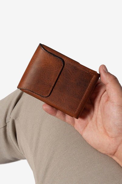 Niki Leather Gary Vintage Genuine Leather Wallet with Magnet