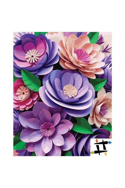Painting-numbers Set pictura pe numere Inlantuire de petale 7006, panza pe ra...