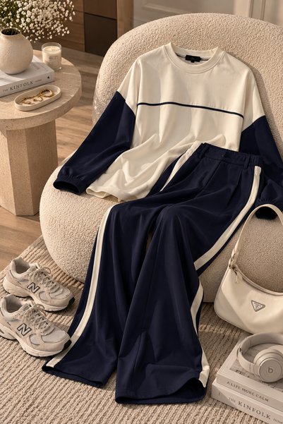 The Hench Garni Detay Crew Neck Two-Piece Set