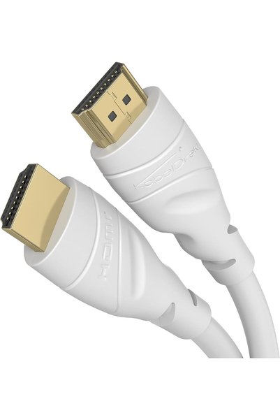 AKSOY HDMI Kablosu 4K – 20m – beyaz – PS5, Blu-ray, Xbox