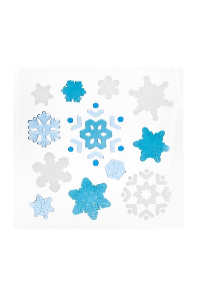 OEM Autocolante Gel Fulgi Albi Bleu Crystal pentru Geam, pentru geam și ferestre