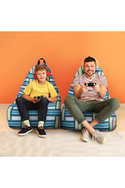 Updeco Fotoliu Puf Bean Bag tip Chill, sac interior, impermeabil, pentru inte...