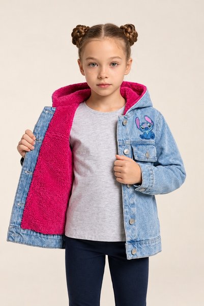 NARS KİDS Palton sezonier de blugi cu glugă pentru fete