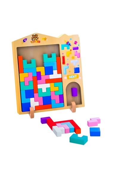 OEM Joc de puzzle cu blocuri de lemn, 40 de piese