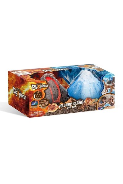 Cubic Fun Set de excavare STEM DigXplorer Vulcan si Aisberg 12 fosile