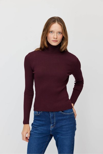 PAULMARK Pulover de damă tricot jumătate pescar