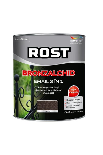 ROST Email Bronzalchid 3 în 1 pentru metal cu efect de lovitură de ciocan neg...