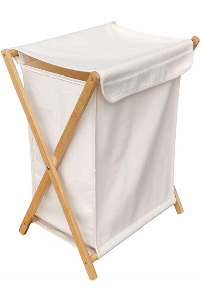 GENERAL Toriseek X Frame Laundry Hamper Bamboo Wood Hamper with Lid for Laund...