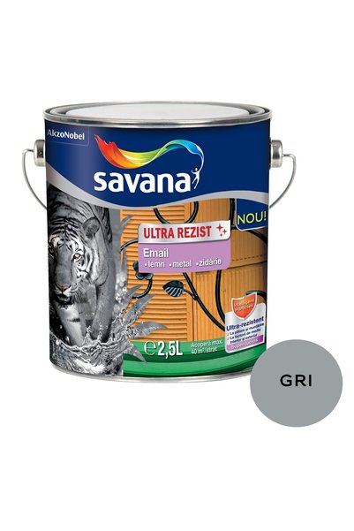 Savana Email lemn/metal Ultra Rezist interior/exterior gri, 2,5 l