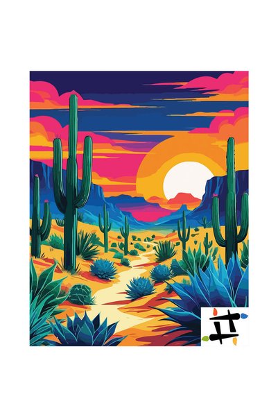 Painting-numbers Set pictura pe numere Suflet de desert 6980, panza pe rama l...