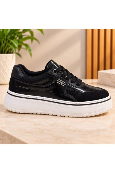 SCR Ayakkabı 2580 Women's Suede-Detailed Lace-Up Casual Sneakers