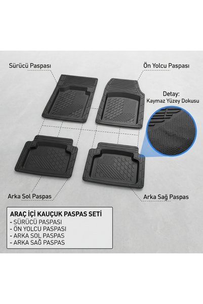 Araç İçi Paspas Seti - 4'lü Set